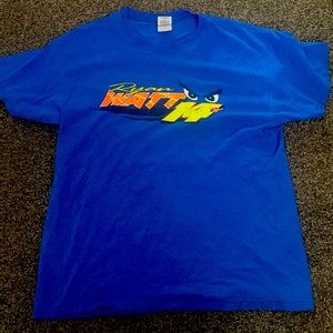 Vintage Ryan Watt nascar tee shirt, blue, Gildan ultra cotton tag.